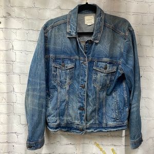 American Eagle Outfitters denim jean distressed large jacket